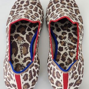 Rothy's the loafer mocha spot leopard print women's loafer size 9